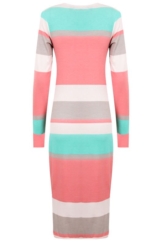 Tutti Frutti Print Long Sleeves Midi Dress 
