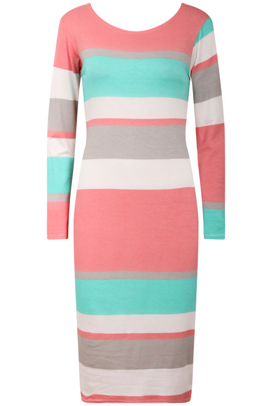 Tutti Frutti Print Long Sleeves Midi Dress 