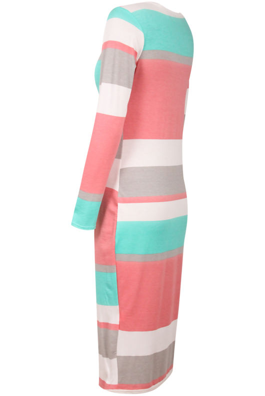 Tutti Frutti Print Long Sleeves Midi Dress 