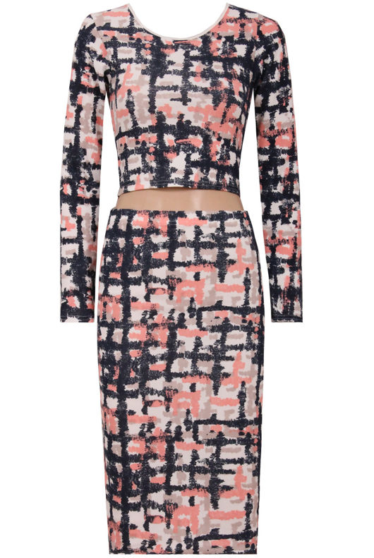 Multicolour Splash Print Tops & Skirt Set