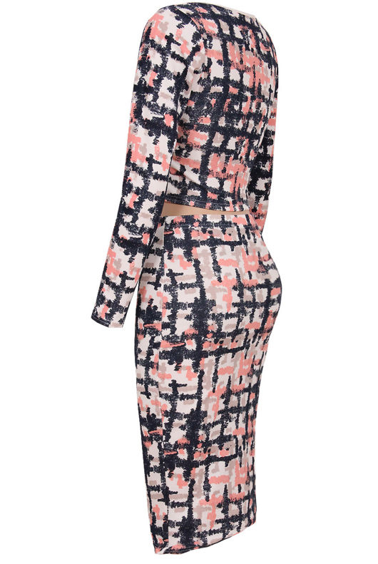 Multicolour Splash Print Tops & Skirt Set