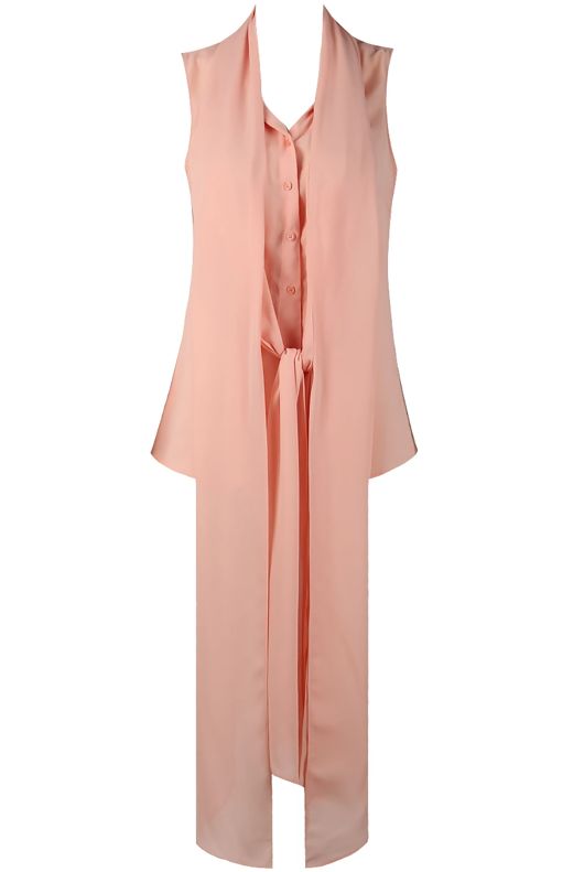 Pink Front Button Up Asymmetric Crop Shirt