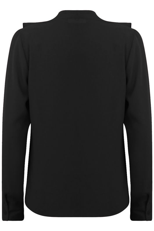 Black Frill Neck Blouse