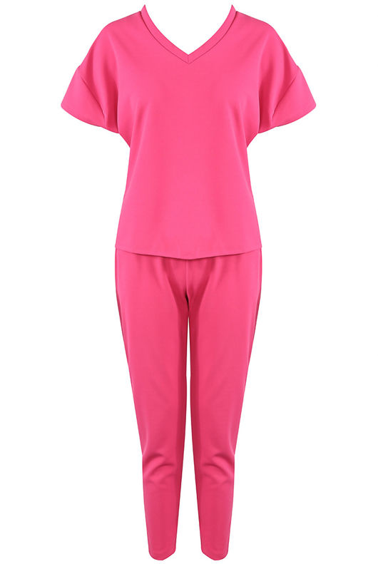 Fuchsia Sleeve Boxy Loungewear set