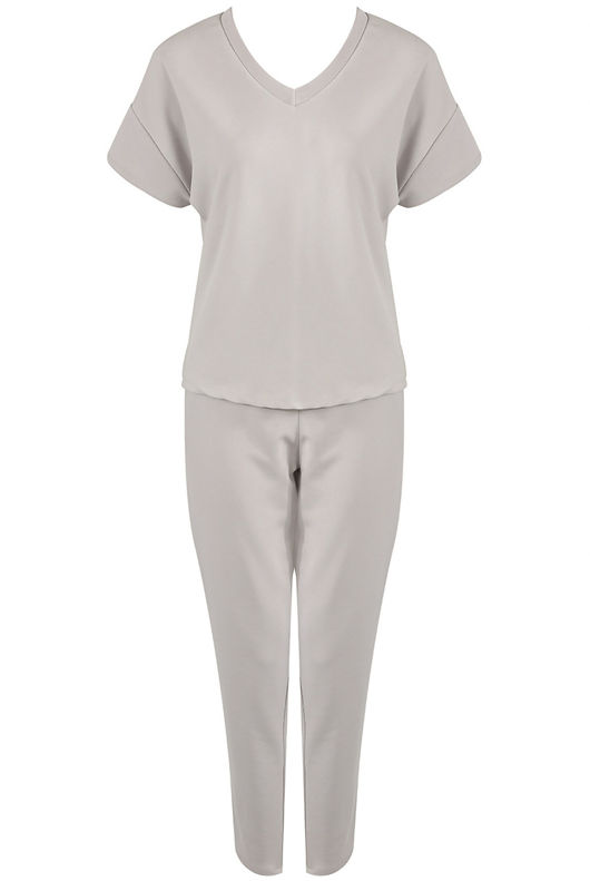 Grey Sleeve Boxy Loungewear set
