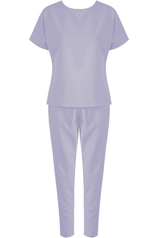 Lilac Short Sleeves Round Neck Loungewear Set