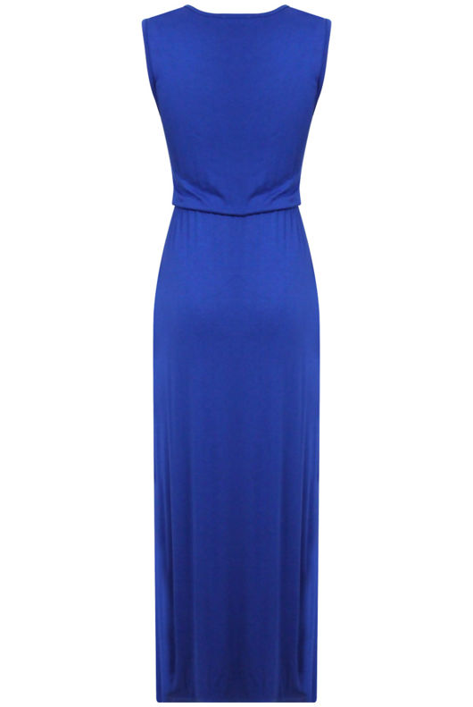 Royal Blue Elasticated Waist Maxi Dress