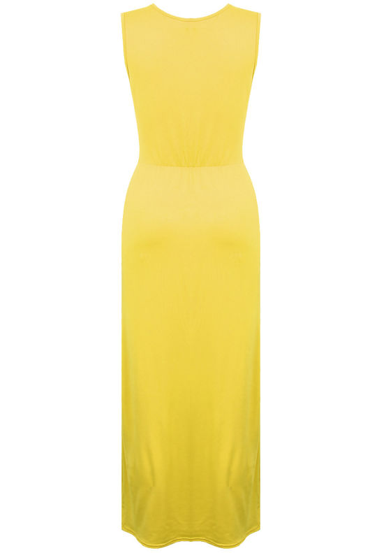 Yellow Soft Feel Elasticated Waist Maxi Dress