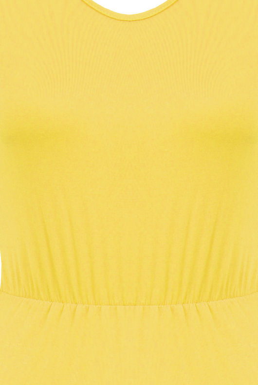 Yellow Soft Feel Elasticated Waist Maxi Dress