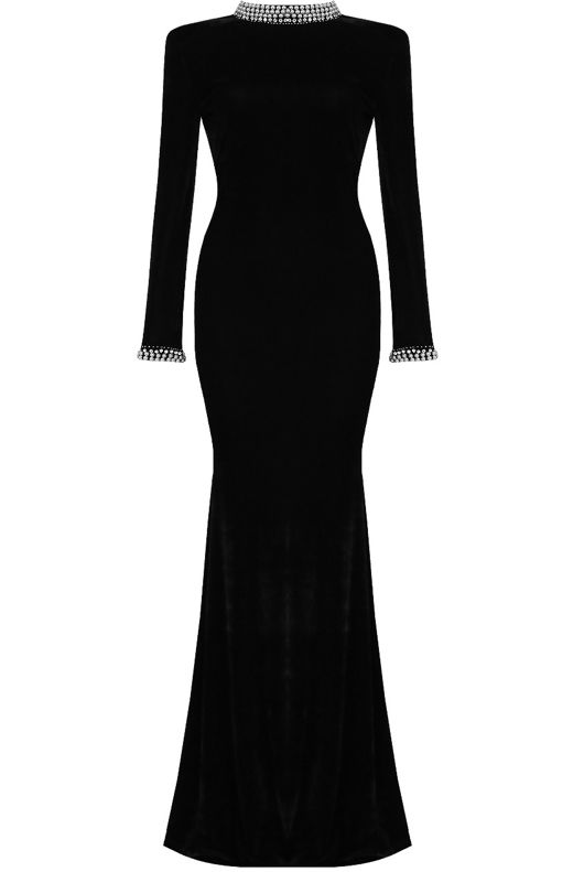Pearl Velvet Long Sleeve Maxi Dress - mix pack