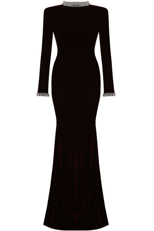 Pearl Velvet Long Sleeve Maxi Dress - mix pack