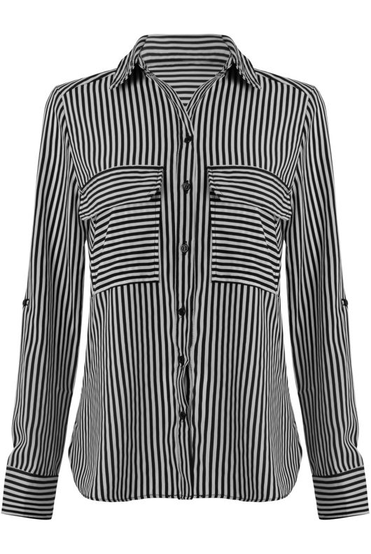 Vertical Striped Pocket Shirt