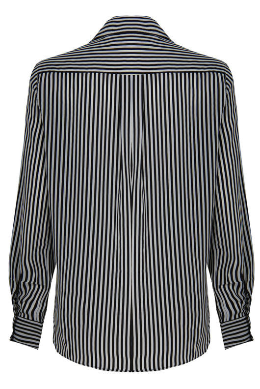 Monochrome Stripe Print Shirt Tops