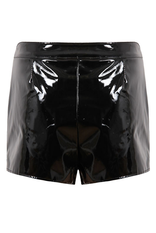 Black Vinyl Side Pocketed Skorts