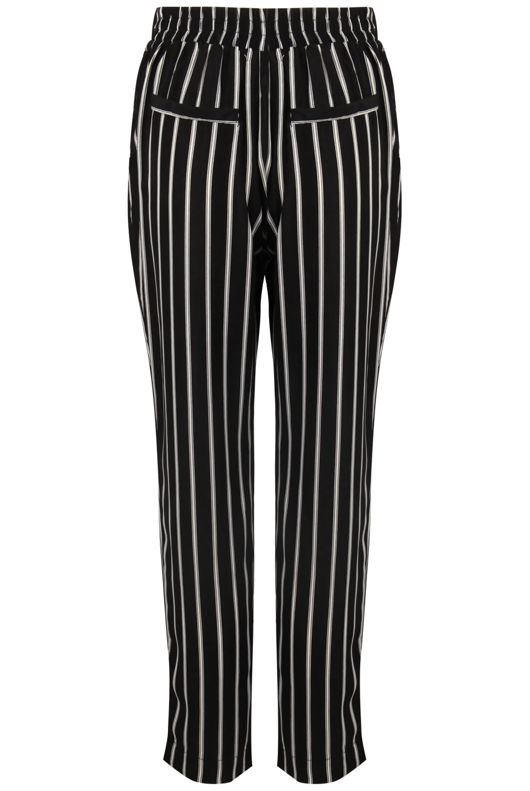 Black Stripe Waist Tie Trousers