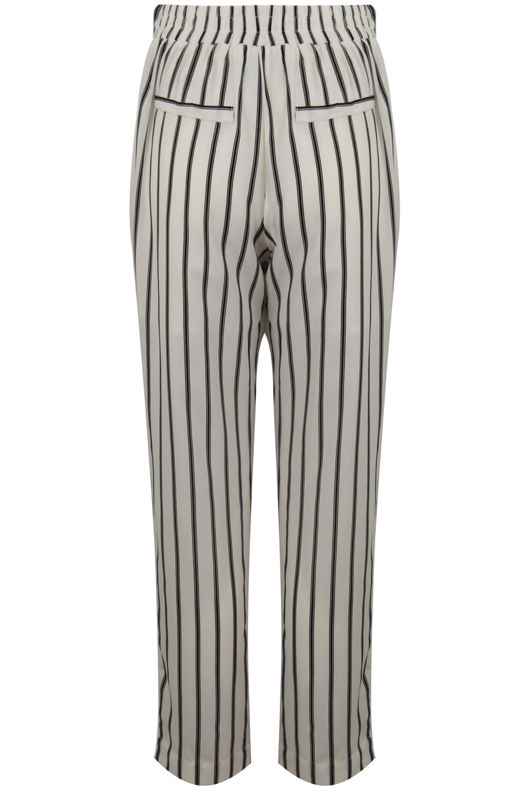White Stripe Waist Tie Trousers