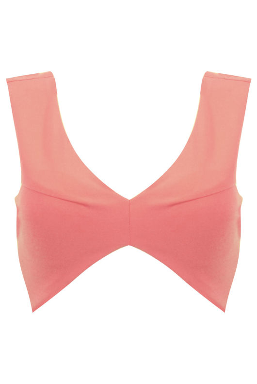Pink Zip Fastening Sleeveless Crop Top