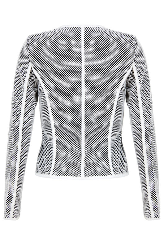 White Mesh Lined Smart Black Jacket