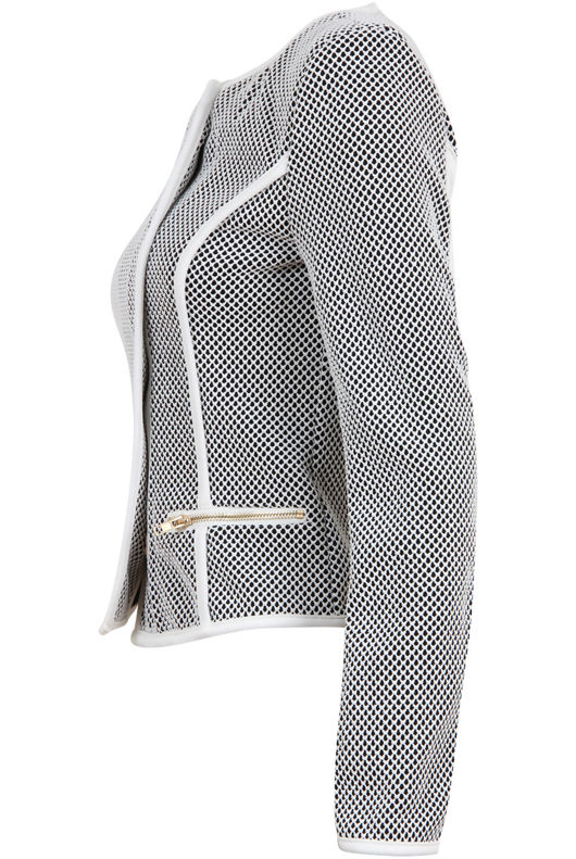White Mesh Lined Smart Black Jacket
