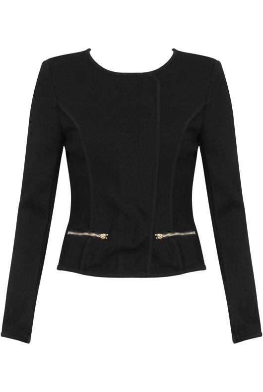 Black Mesh Lined Smart Black Jacket