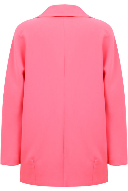 Pink Long Sleeve Easy Fit Coat