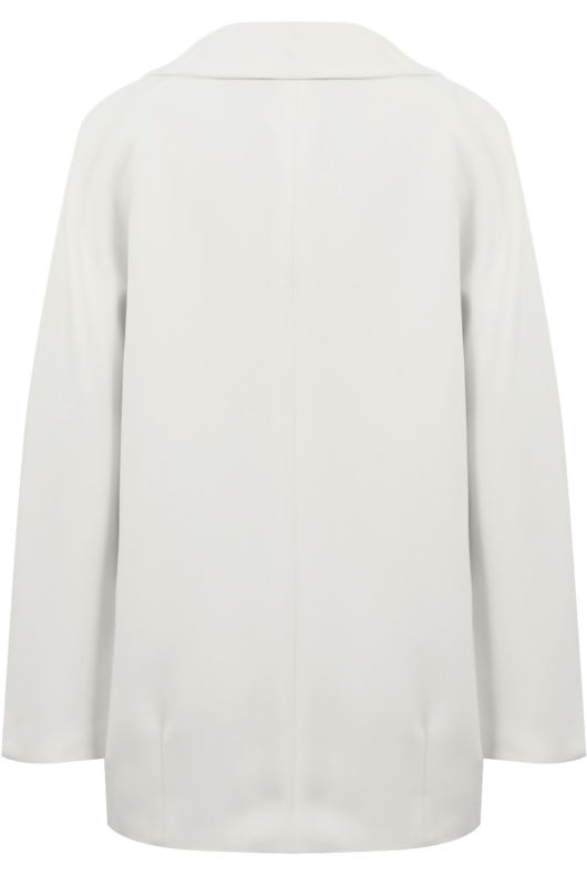 White Long Sleeve Easy Fit Coat