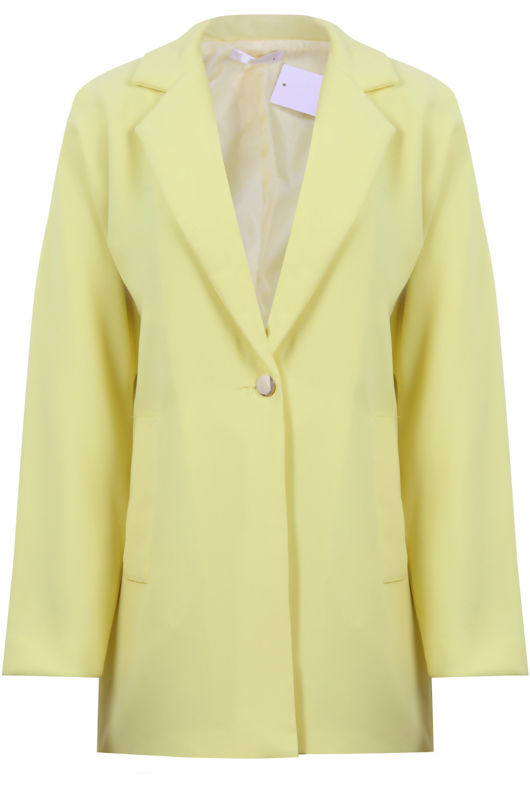 Yellow Long Sleeve Easy Fit Coat