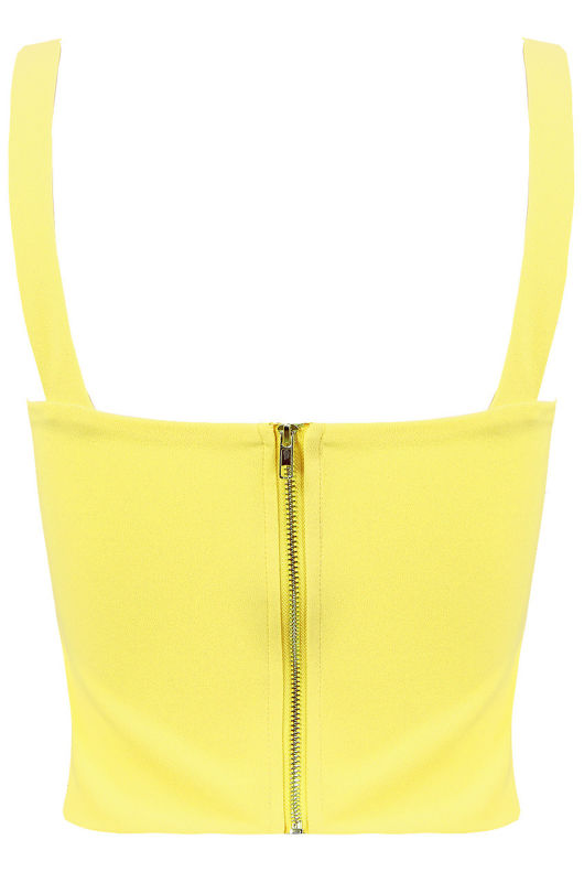 Yellow Cross Over Crop Top