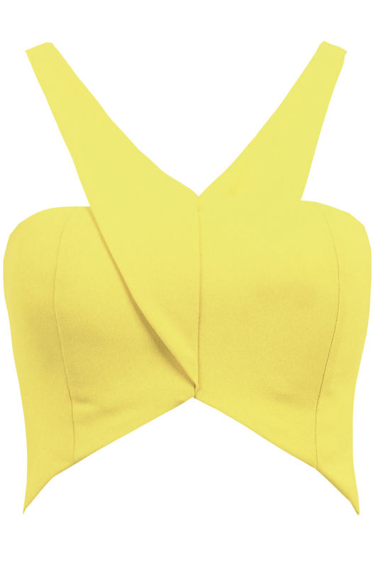 Yellow Cross Over Crop Top