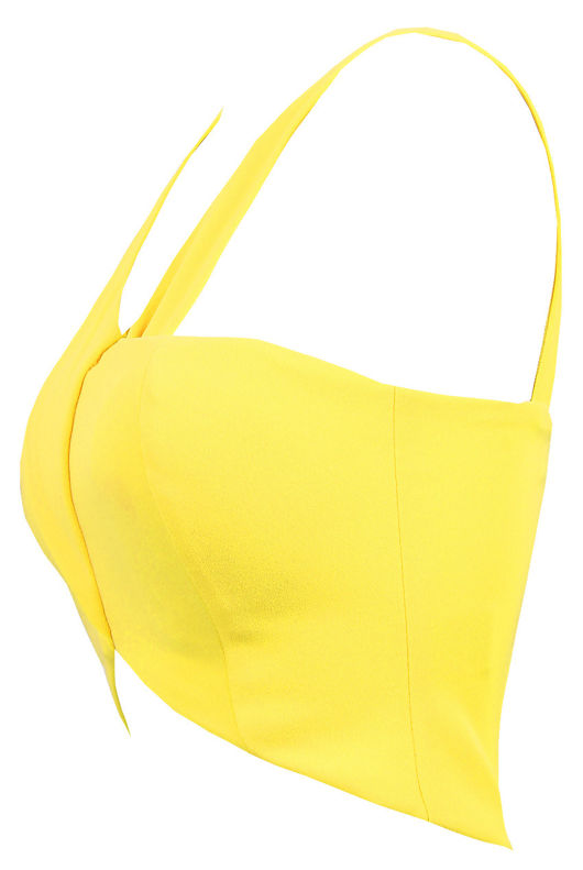 Yellow Cross Over Crop Top