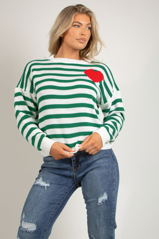 Heart Motif Striped Jumper Mix pack