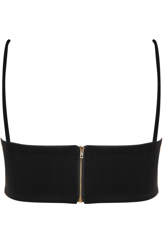 Black Straps Pattern Chiffon Top
