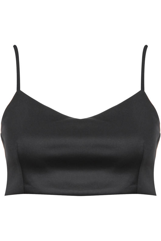 Black Straps Pattern Chiffon Top