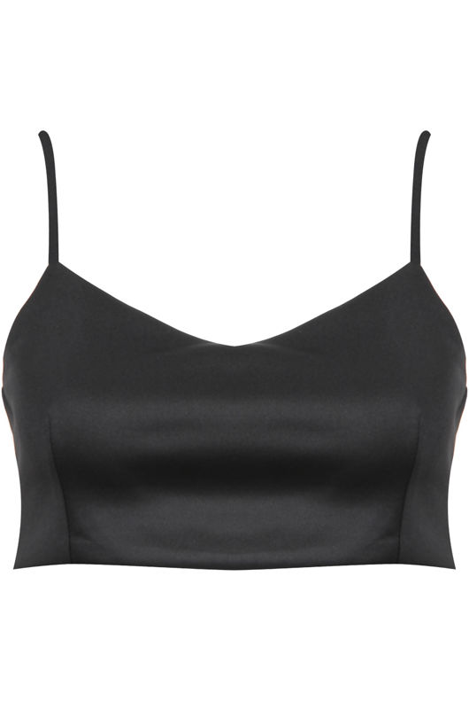 Black Straps Pattern Chiffon Top 