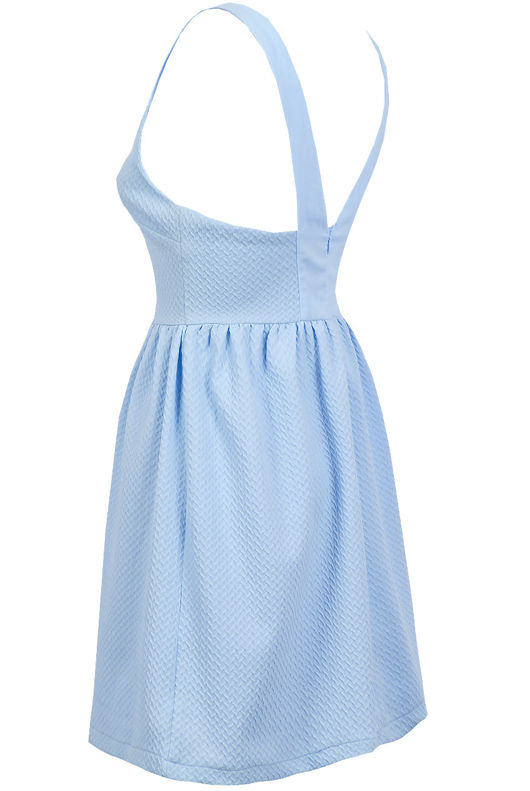 Sky Cut Out Front Textured Skater Dress
