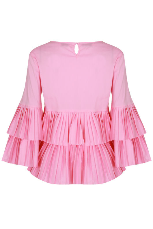 Rose Pleated Layered Tops