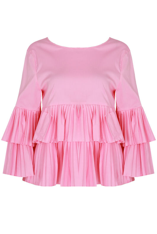 Rose Pleated Layered Tops