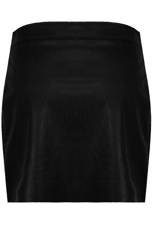 Black PVC Front Pocketed Mini Skirts