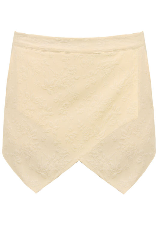 Yellow Embroided Tailored Skorts
