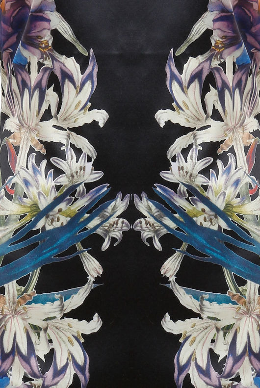 Black Contrast Floral Print Bodycon Dress