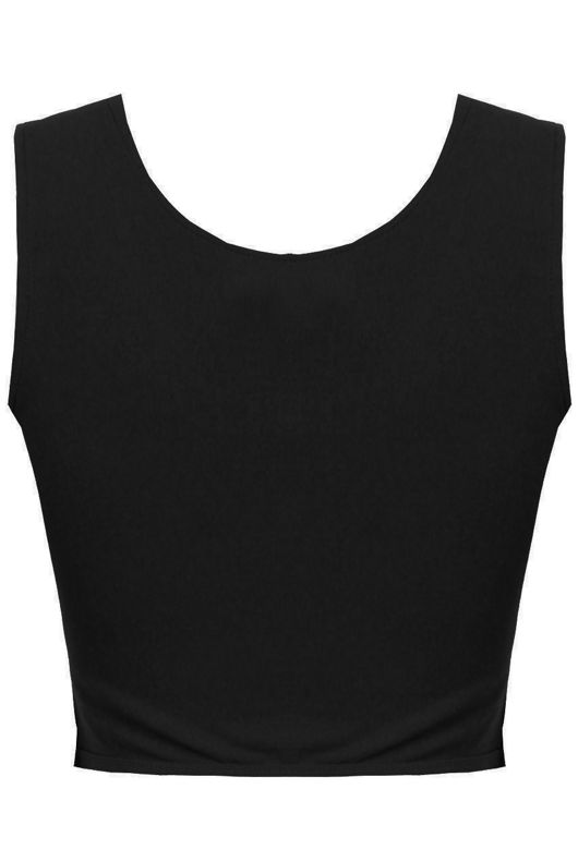 Black Front Metal Zip Detailed Tops