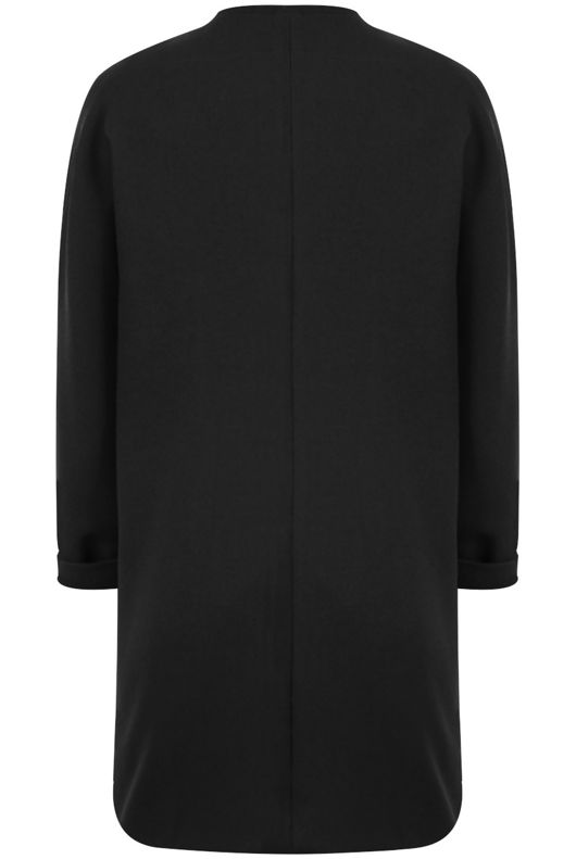 Black 3/4 Sleeve Ovoid Coat