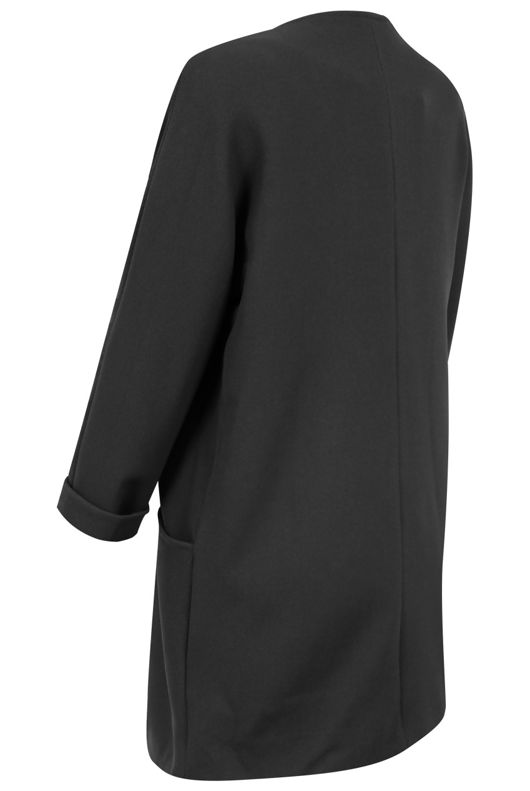Black 3/4 Sleeve Ovoid Coat