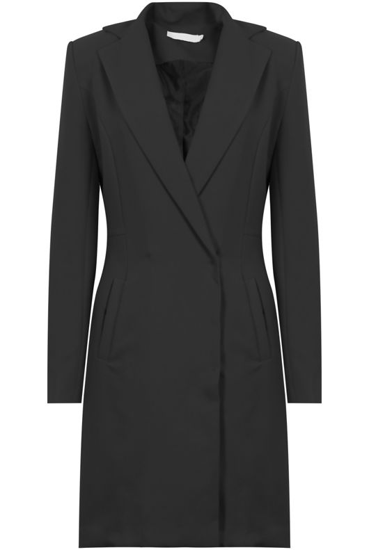Black Double Breast Long Coat
