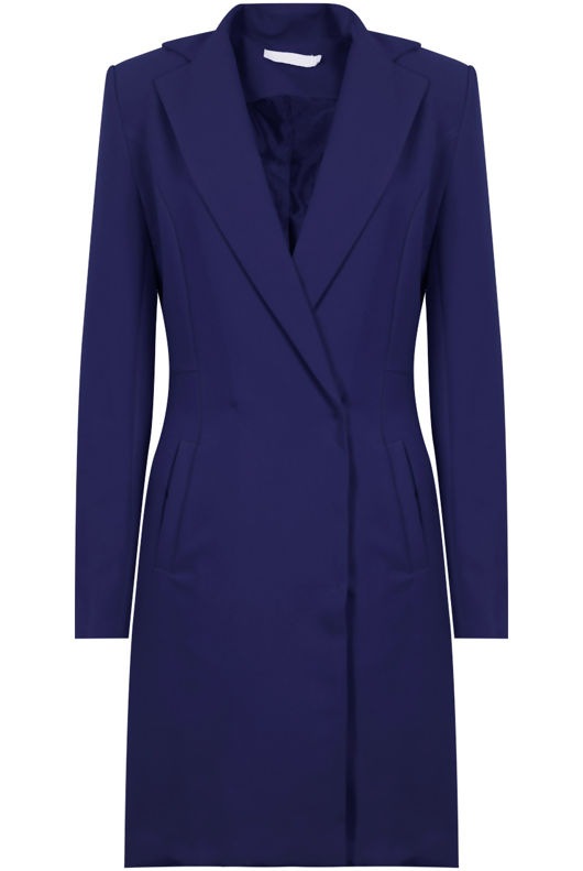 Navy Double Breast Long Coat
