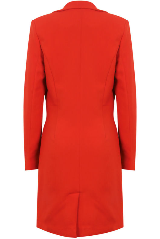 Orange Double Breast Long Coat