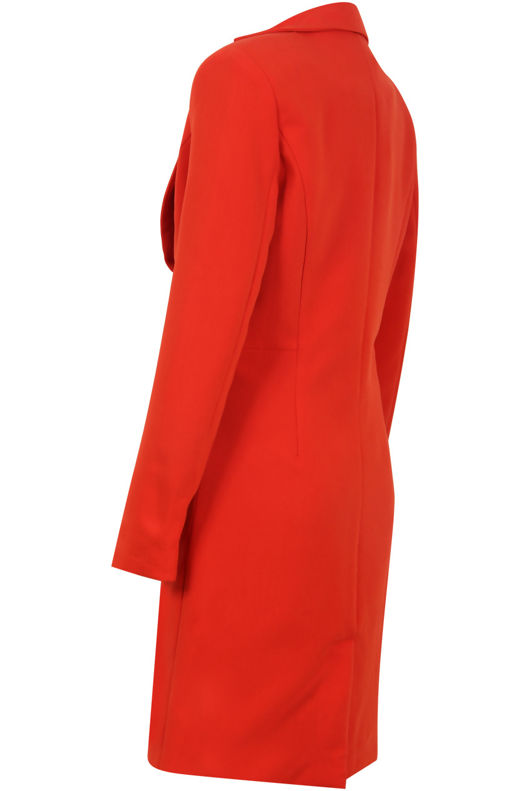 Orange Double Breast Long Coat