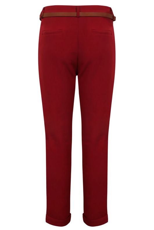 Wine Tailored Trouser with Belt 