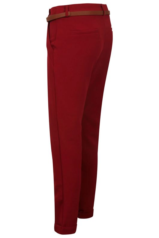 Wine Tailored Trouser with Belt 