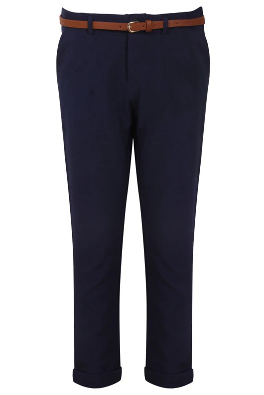Navy Tailored Trouser with Belt
